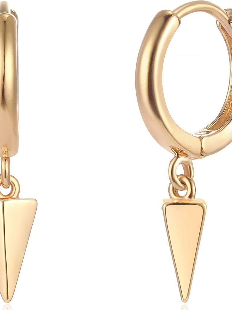 Gold Dainty Dangle Hoop Earrings For Women 14k Gold Plated Delicate Cute Geometr